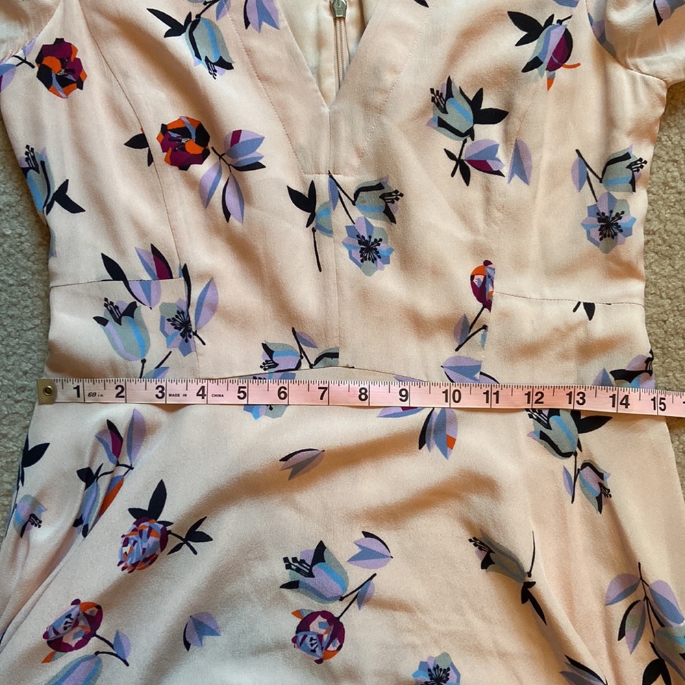 Rebecca Taylor Bellflower floral print silk knee‎ length dress size 2 - Picture 13 of 14